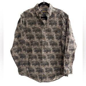 Vintage Woolrich Buffalo Print Button Down Flannel Shirt Size Medium